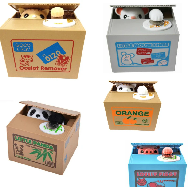 

High Quality Cute Automated Cat Steal 1PCS Piggy Bank Saving Box Gifts digital coin jar alcancia cofre