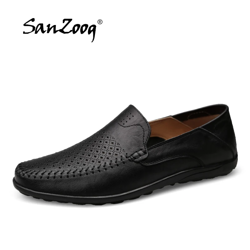 2019 Summer Breathable Casual Leather Shoes Men Loafers Black Brown Moccasins Men Driving Shoes Split Leather Soft Working Shoes 2019 Summer Breathable Casual Leather Shoes Men Loafers Black Brown Moccasins Men Driving Shoes Split Leather Soft Working Shoes