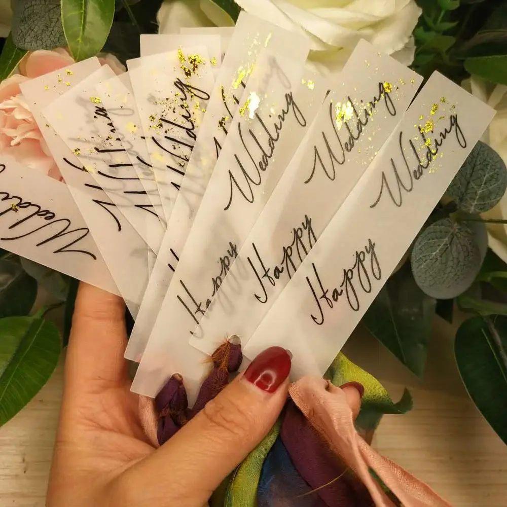 

free shipping 20pcs wedding favor custom name paper name card ribbon table card Plate decoration a gift for guests