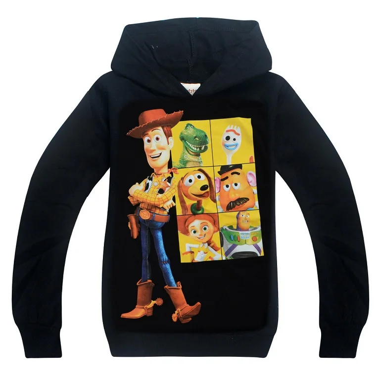 Toy Story 4 Buzz lightyear/толстовки с капюшоном, г., свитер с капюшоном на молнии с 3D принтом для маленьких детей, аниме, карнавальный костюм с героями мультфильмов - Цвет: black
