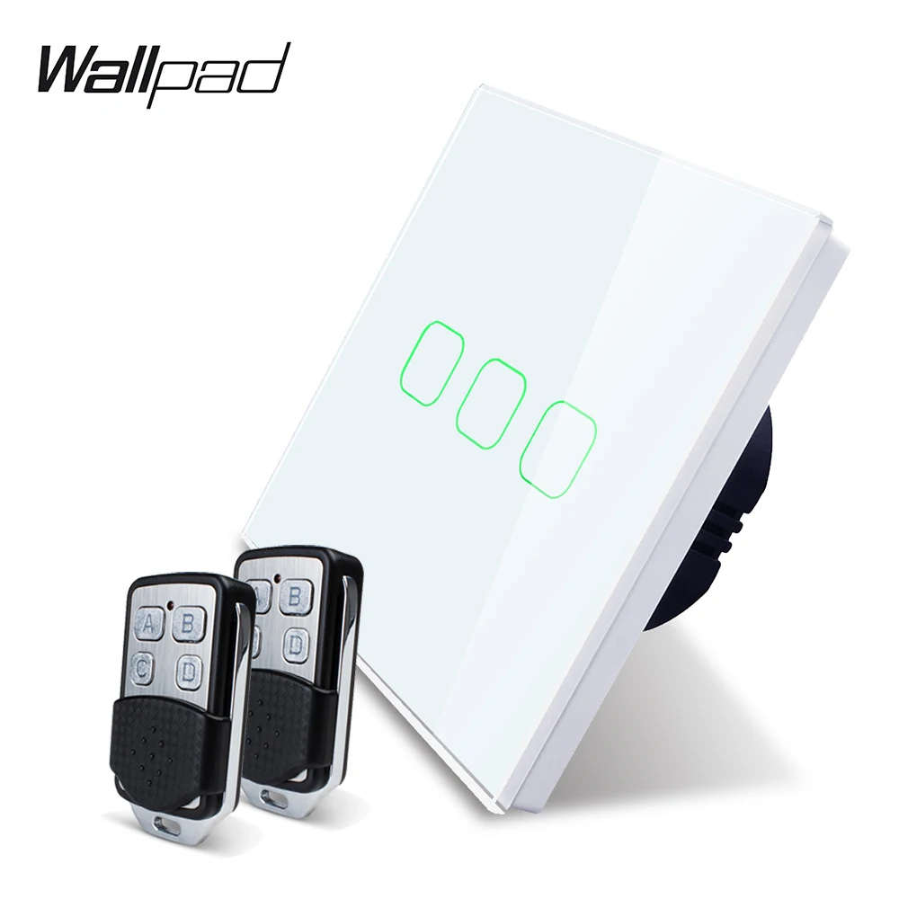 Us 26 45 35 Off Wallpad K3 Capacitive Triple Dimmer Remote Touch Switch 3 Gang 4 Colors Tempered Glass Panel Wall Electrical Light Switch