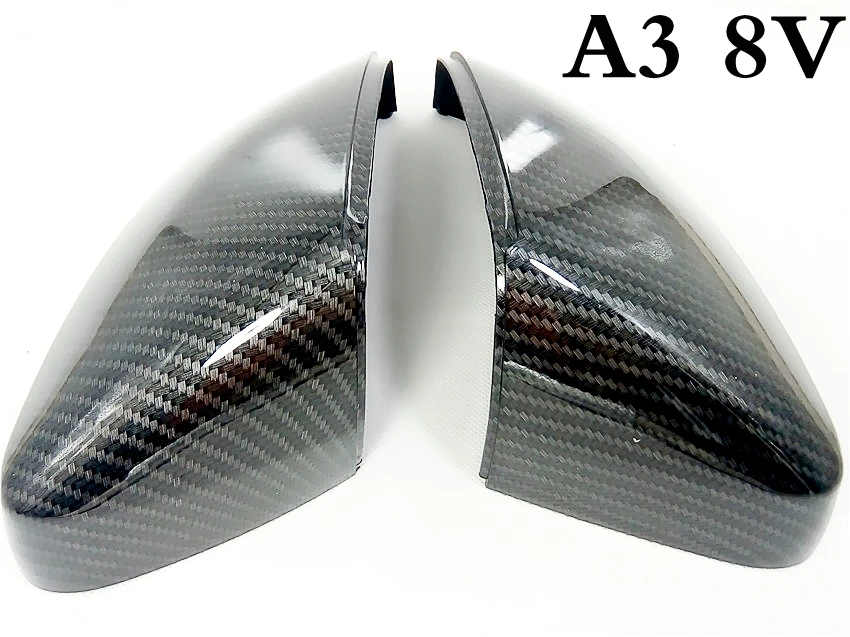 

for Audi A3 S3 8V RS3 Side Wing Mirror Covers Caps (Carbon Look) 2017 Replace 2015 2016 2018 2013 2014