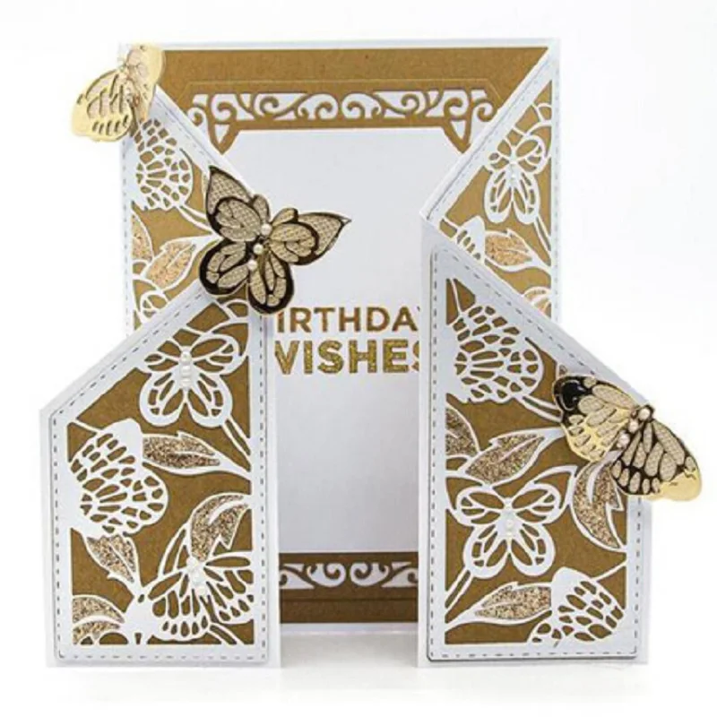 

Ufurty Folded Box Frame New Metal Cutting Dies Cut DIY Craft Dies Scrapbooking for DIY Alubm Photo Card Cuts Decorations