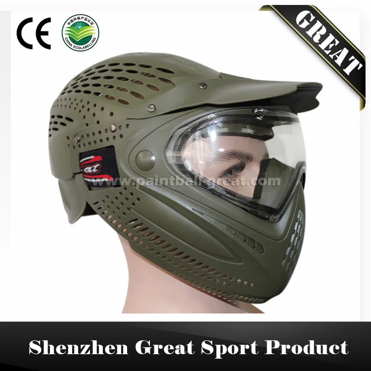 Пейнтбольная маска протектор с полным покрытием шлем - Цвет: Green