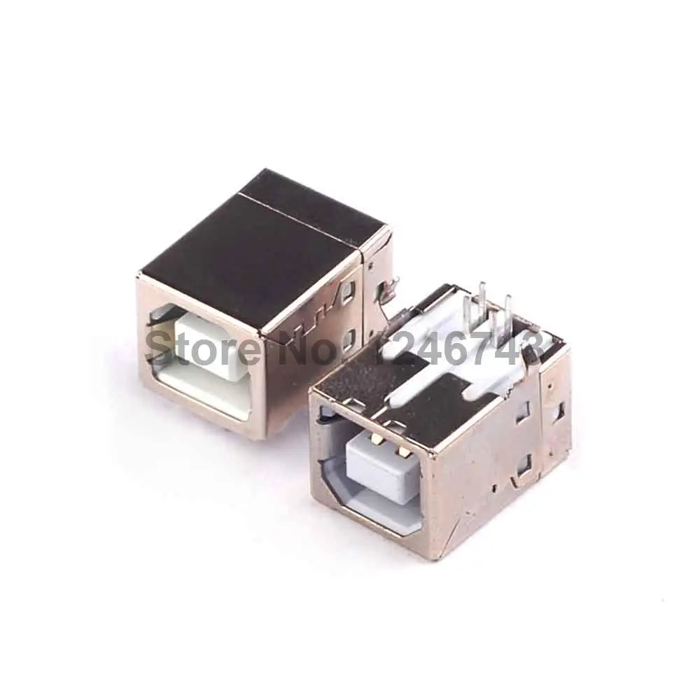 20PCS USB Socket USB - B 90 Degree Bend Needle Female