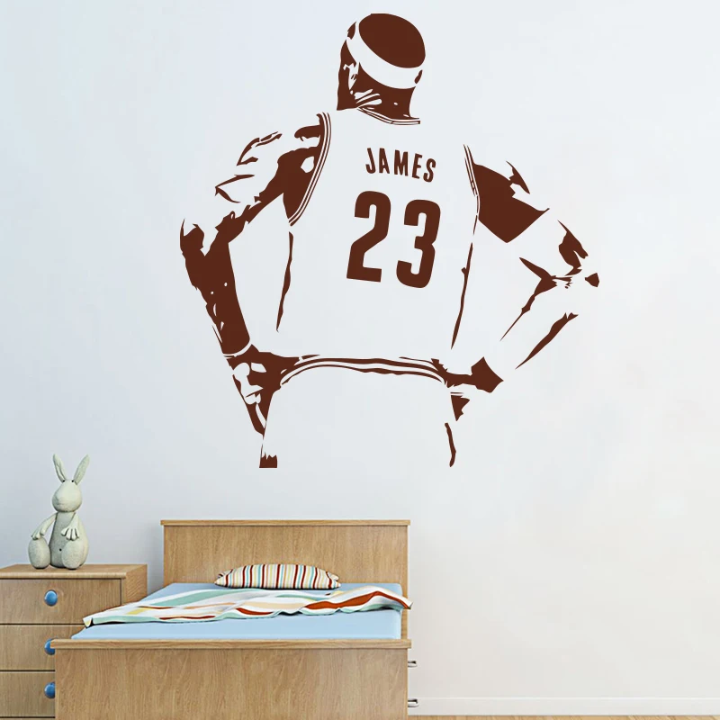 Joueur de Basket Lebron James Wall Sticker Vinyl bricolage Home Decor Decals Sport