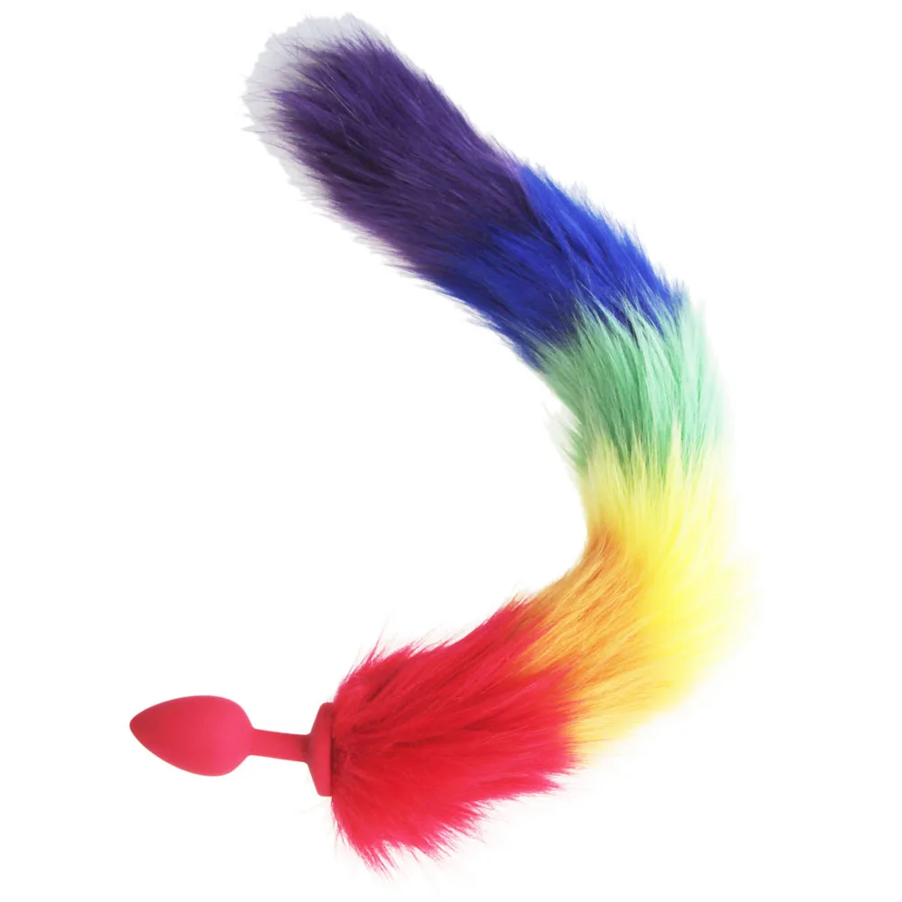 hh080 rainbow fox tail anal plugs (21)