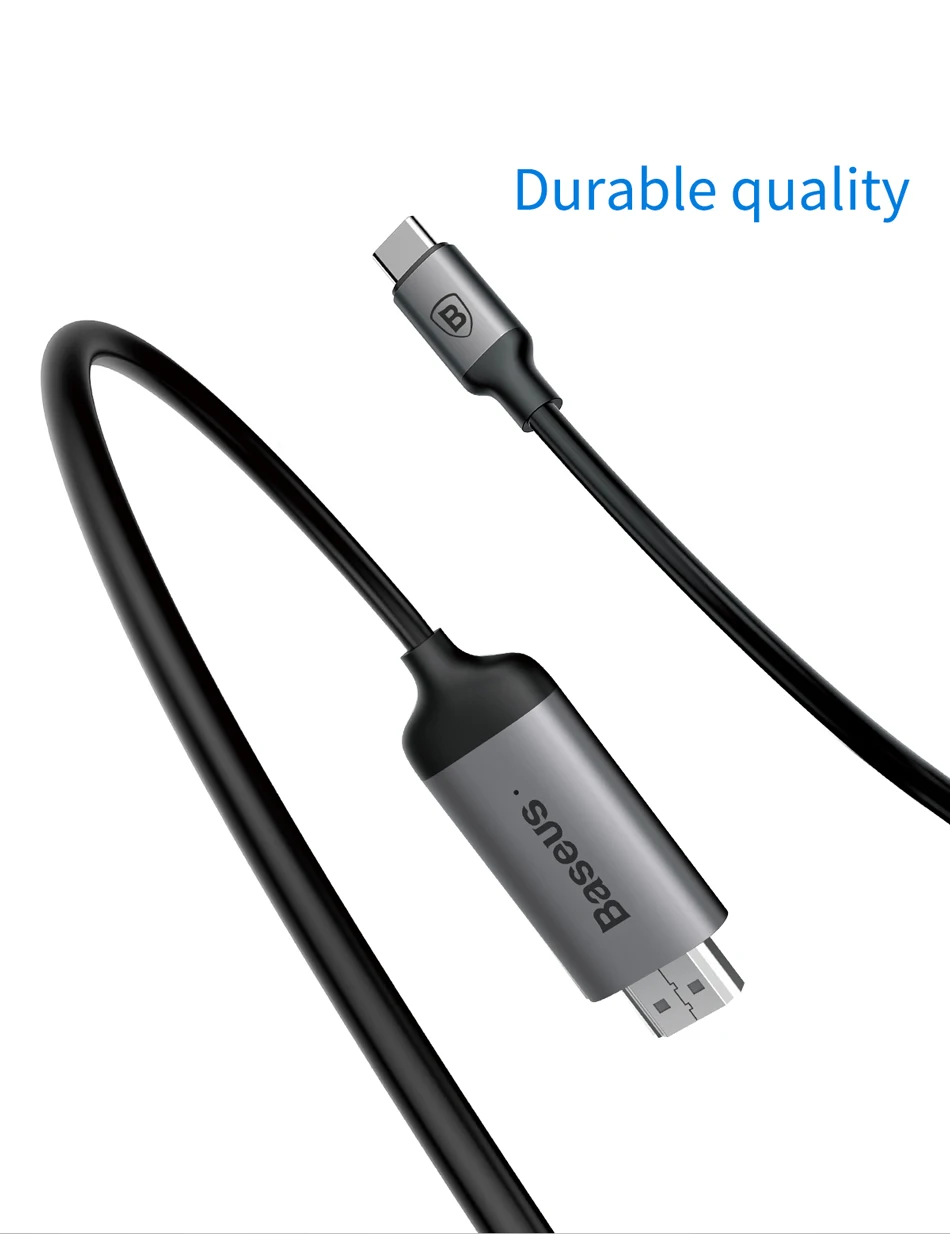 Baseus USB C к HDMI кабель type C к HDMI видео адаптер для Macbook huawei mate 20 Pro samsung Galaxy S9 HDMI к USB-C удлинитель