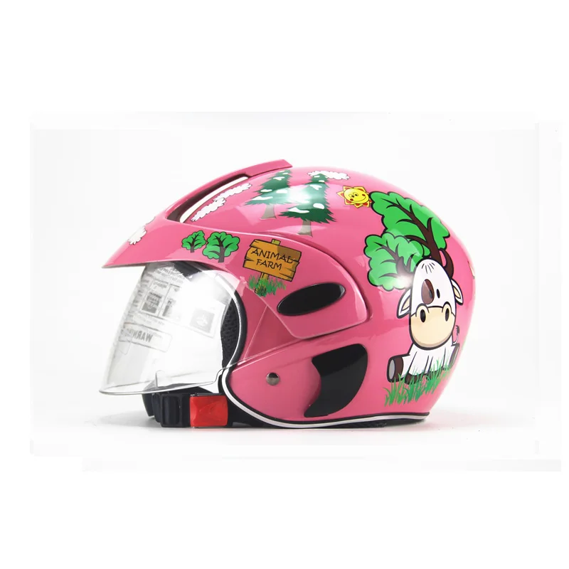 TKOSM personalidad niños de la motocicleta niña o niño de 2 a 7 años de casco de seguridad cuatro estaciones universal de tamaño