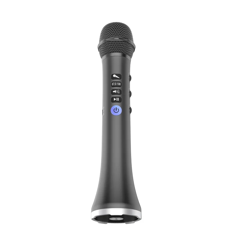 15 Вт беспроводной микрофон для караоке портативный Bluetooth мини домашний KTV для воспроизведения музыки и пения динамик плеер с FM Emmission - Цвет: Black