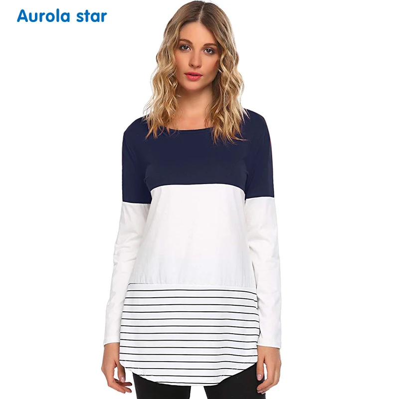 maternity winter long sleeve blouse AS1776 Navy blue 001