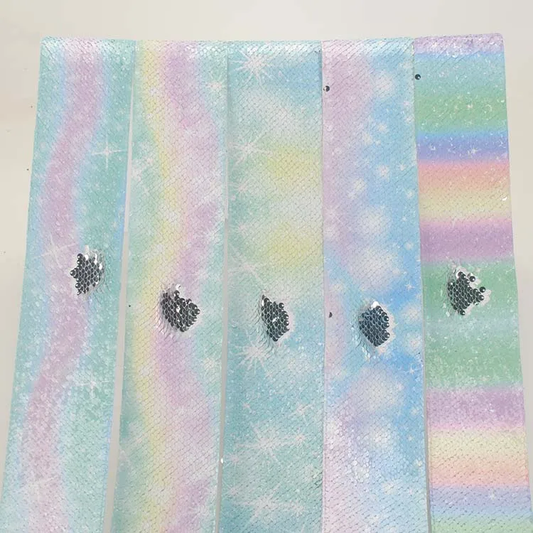 NEW 2 yards 3" 75mm Gradual change reversible sequin ribbon printed | Дом и сад
