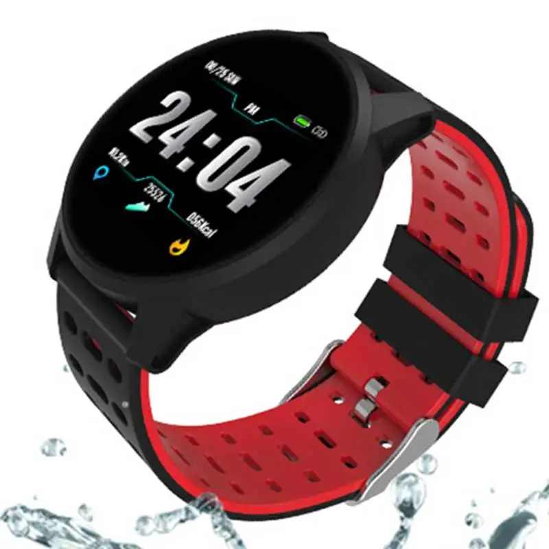 CHKEPZ B2 Смарт-часы мужские смарт-Браслет фитнес-трекер кровяное давление монитор сердечного ритма IP67 Водонепроницаемый для Android IOS - Цвет: Red