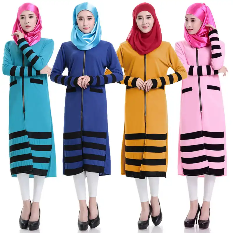 2020 Muslim Abaya Dress Islamic Clothes For Women Hijab Dubai Jibabs Kaftan Fashion Stripes Abaya Long Dresses Abaya Turkish Aliexpress