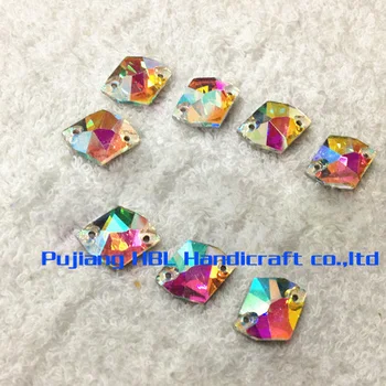 

11X14MM Clear AB 180pcs/lot Crystal Diamond Glass Stone/Sew On Stone DIY for Bag Leather craft, Glue Sewing- on beads Clothes