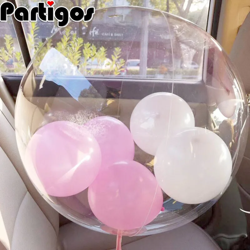 

20pcs 10/18/24/36 inch transparent Foil Balloons Wedding Birthday Party Clear Bubble Round Helium Globos Confetti Decor