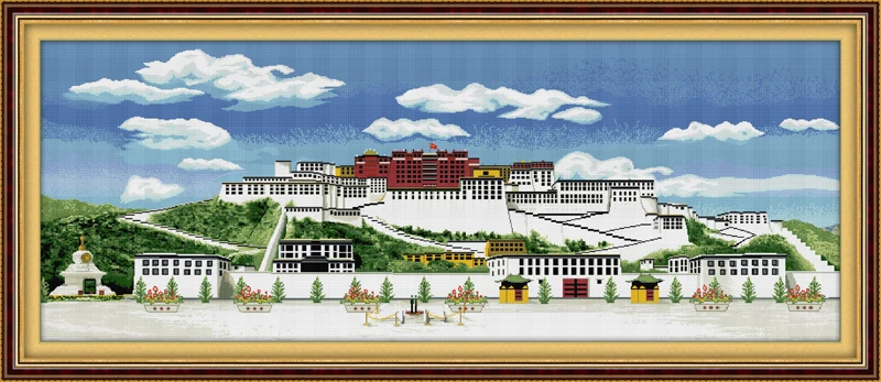 Набор для вышивки крестиком Potala Palace (2) 18ct 14ct 11ct напечатанный холст вышивка своими