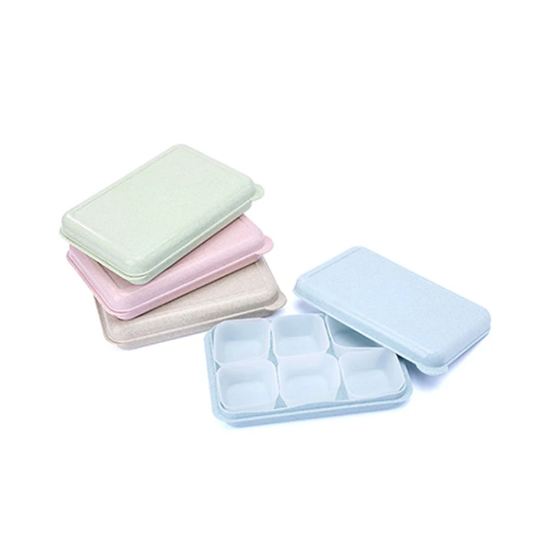 Baby Fruit Food Storage Container Colorful Kid Silicone Dinnerware Chidren Freezer Tableware Safe Healthy Lattice Box T0703 (8)