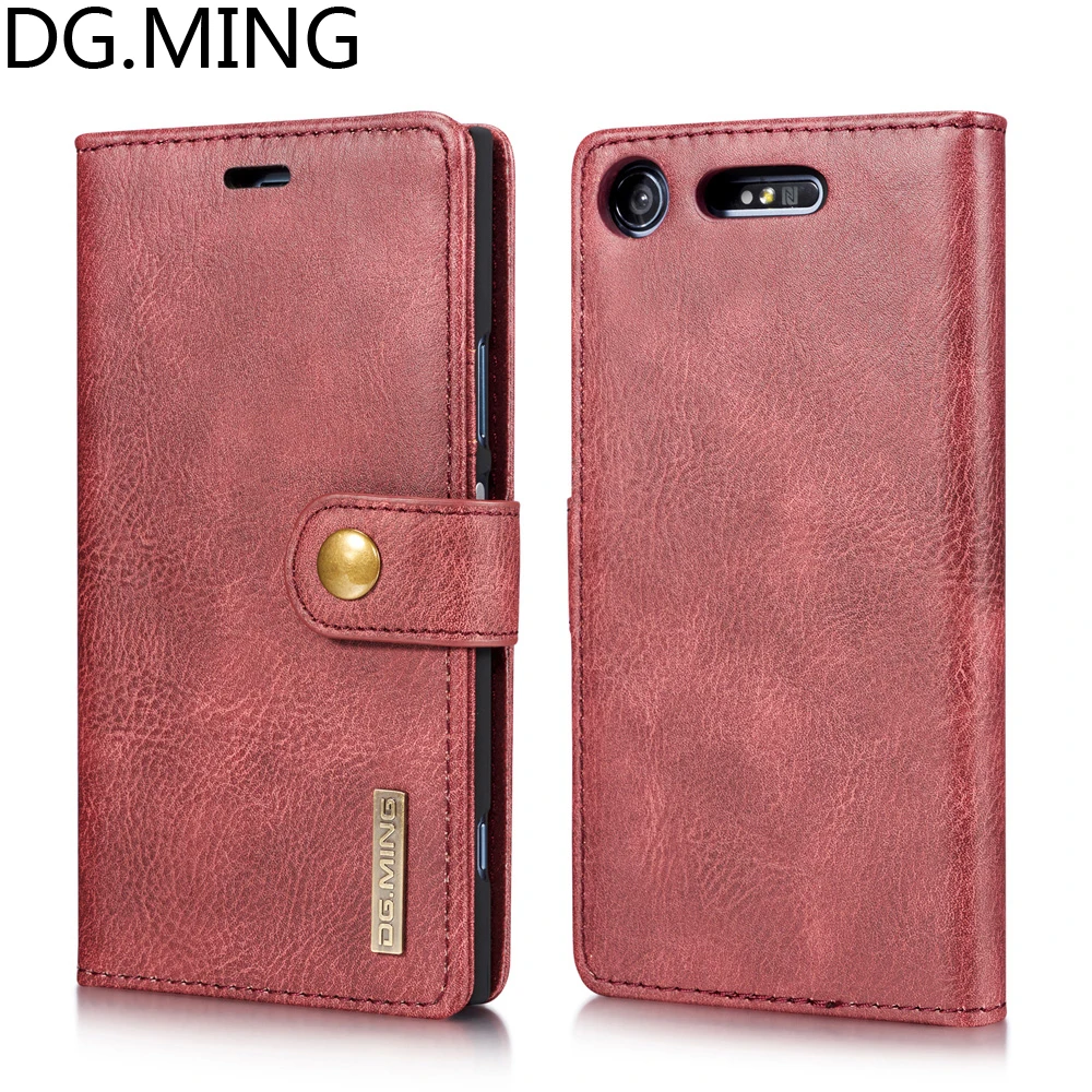 

DG.MING Retro Mobile Phone Bags Case for Sony Xperia XZ1 Cover for Sony XZ1 Dual F8342 PU Leather Case With Card Pocket Housing