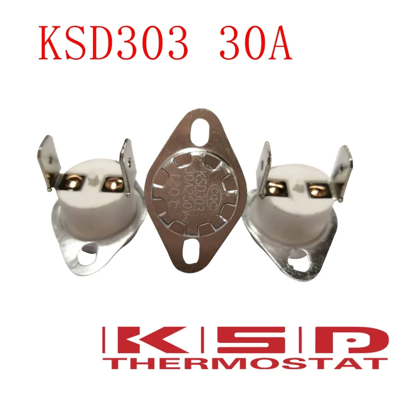 5pcs KSD301/KSD303 150C 150 Degree Celsius 30A250V NC Normal Closed Ceramics Switch Thermostat Temperature control switch | Обустройство
