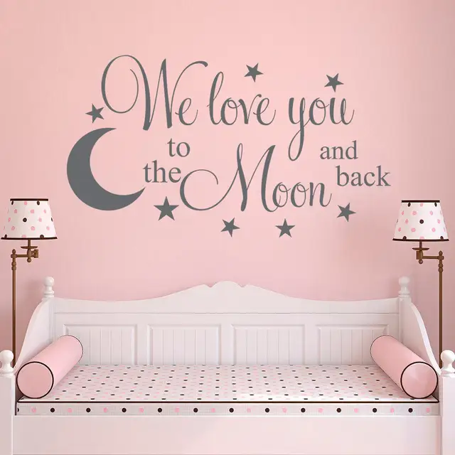 Nursery Wall Decal Removable Stickers Moon Star Vinyl Nursery Wall Decal Removable Stickers Moon Star Vinyl Decoration Art Lettering Kids Bedroom