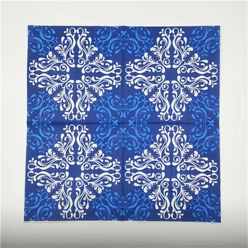 

vintage napkin paper handkerchief towel tissue blue red purple flower decoupage hotel coffee wedding party decor serviettes