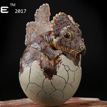 

2017 New EDAGE Simulated dinosaur animal model 1:35 Resin Born Triceratops cub Children's Toys