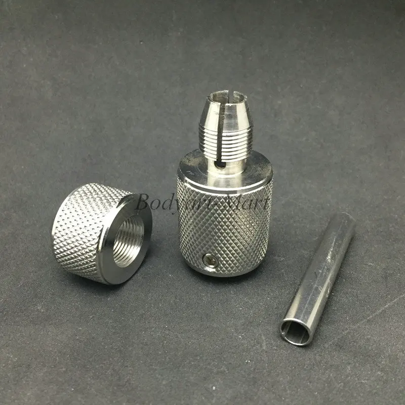 

One 25mm Auto-Lock Stainless Steel Tattoo Machine Grip W Back Stem & Set Screws Supply ASG25-01