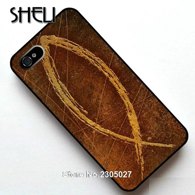 

SHELI Christian Fish Symbol cellphone Case Cover for iphone 5s 5c SE 6 6s 6plus 7 7plus Samsung galaxy s3 s4 s5 s6 s7 edge