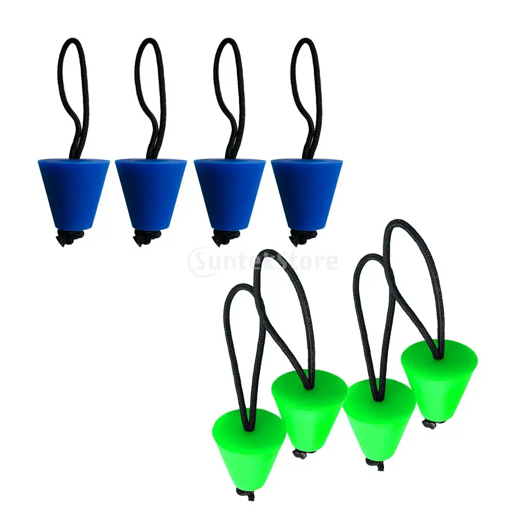 Set 8 Assorted Colors Durable Rubber Kayak Scupper Plugs Drain Holes