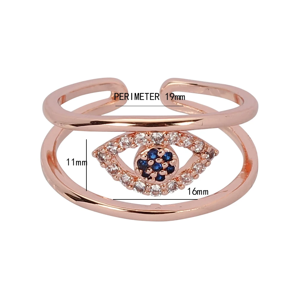 Lucky Eye Bridal Ring Evil Eye Women Rings Shiny Cubic Zircon Pave Setting Female Party Jewelry Adjustable EY5040