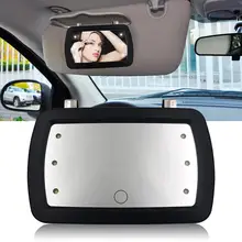 Универсальный Автомобильный светодиодный сенсорный переключатель для макияжа зеркало солнцезащитный козырек высокое прозрачное внутреннее зеркало 1 шт. HD прозрачный солнцезащитный козырек