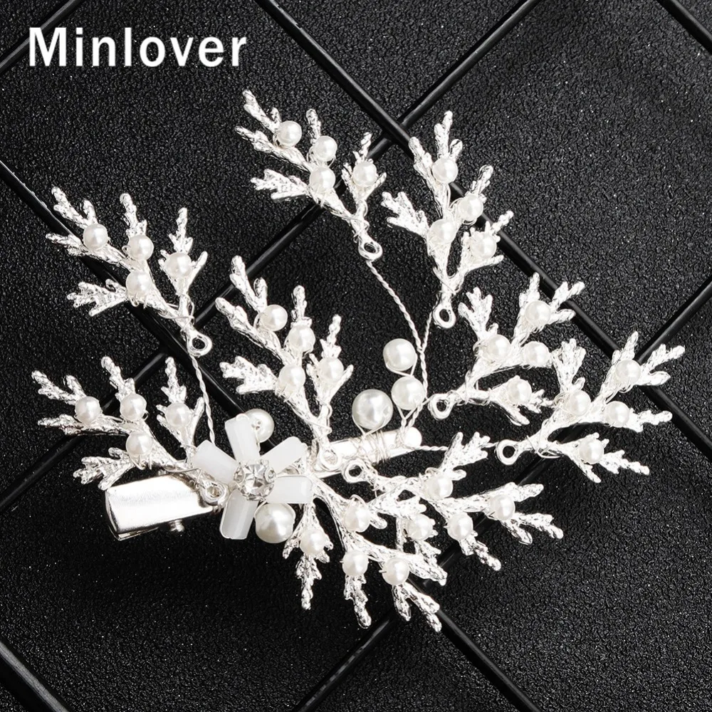 

Minlover European Hairpins with Pearl Women's Crystal Snowflake Bride Hair Pin Duckbill Clip Prom Wedding Hair Accessories TS096
