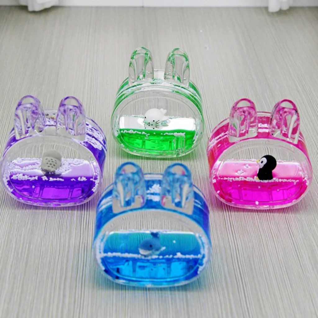 Сенсорная игрушка для релаксации, держатель ручки в форме кролика Liquid Motion Bubbler Toy (случайный цвет)