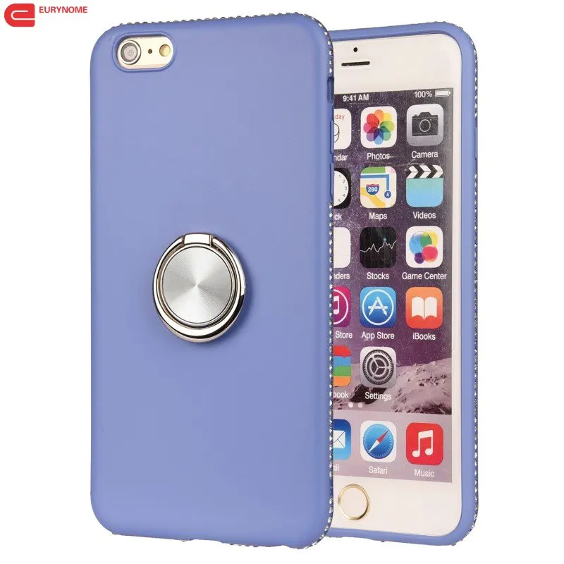 

Case for Iphone XS MAX XR Case Shockproof Diamond Frame Candy Ring Soft Liquid Silicone Cover for Iphone XR 6 6S 7 8 Plus Case
