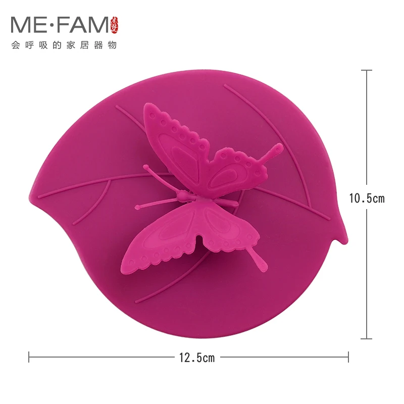 ME. FAM милые листья бабочки силиконовый чехол для чашки 10,5 см уплотнитель для пыли Copa Крышка для стеклянной керамики Пластиковая крышка для кружки 6 цветов Лот