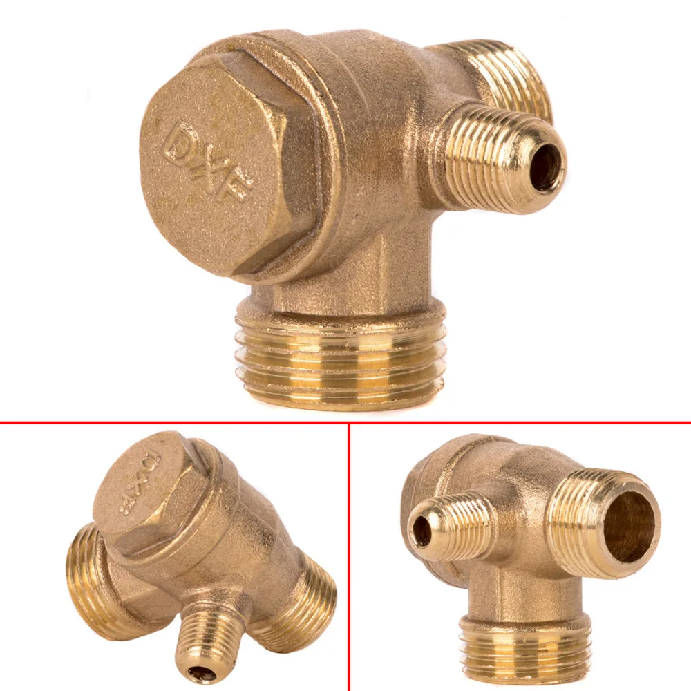 1pc 3 Port Brass Check Valve Male Cast Iron Thread Check Valve