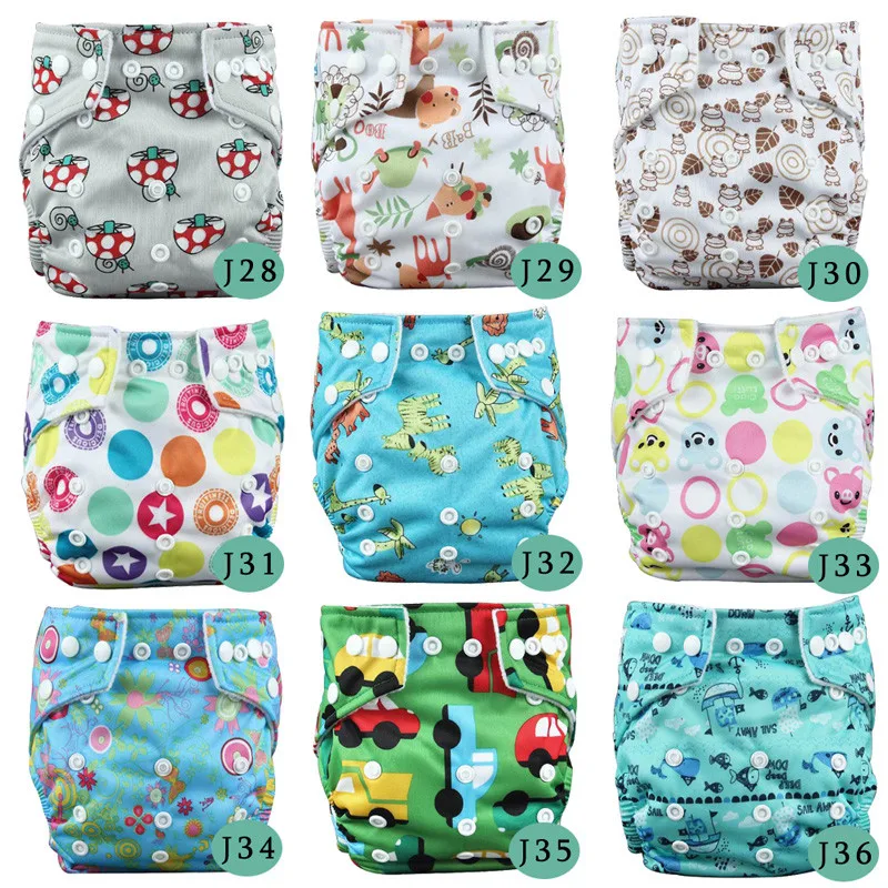 Baby Cloth Nappies 25PCS Mix 46 Patterns+25PCS Bamboo Charcoal Inserts