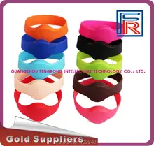 65mm cor laranja 125 KHz RFID Pulseiras, 5 pcs Pulseira amostra RFID para controle de acesso/spa/fitness/sauna