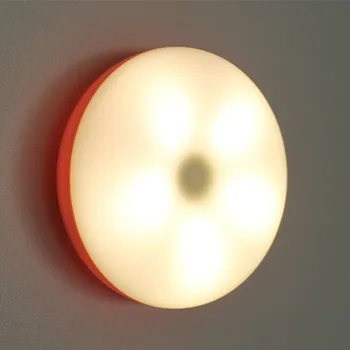 

USB touch sensor LED night light recharageable magnetic LED dimmable control light Circle Pink Battery lamp light