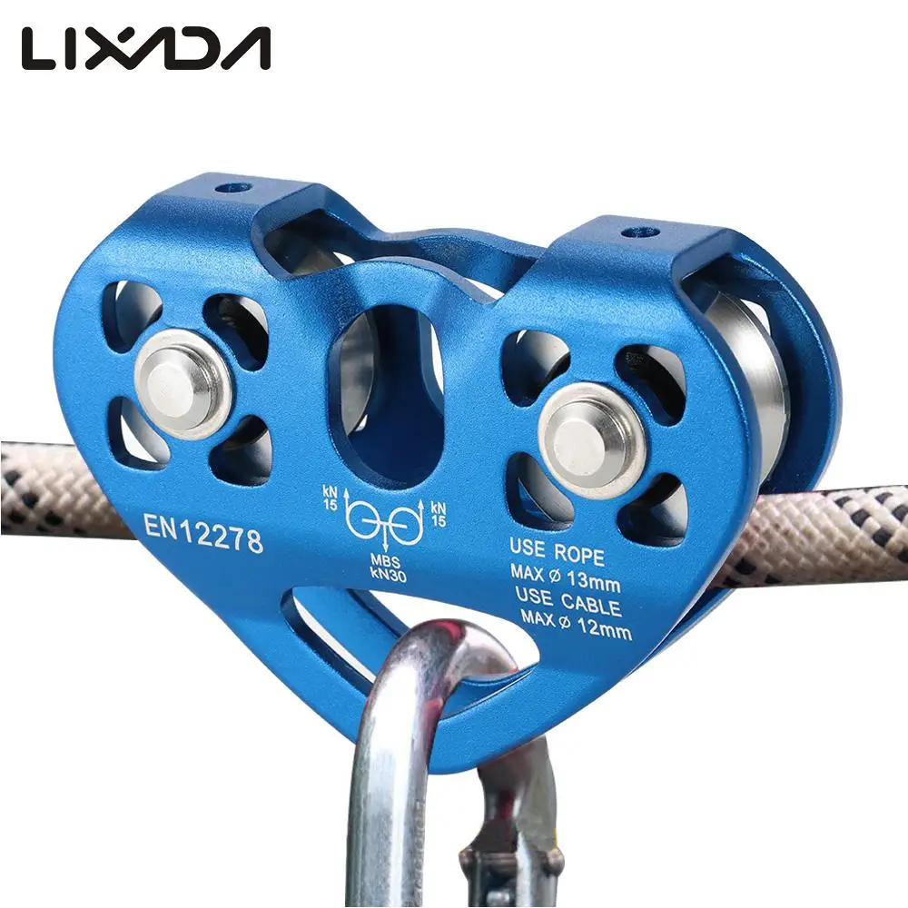 

Lixada Outdoor Rock Ice Climbing 30kN Cable Trolley Pulley Rock Climbing Breaking Load Rescue Cable Speed Pulley Tool