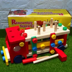 Кэндис Го деревянная игрушка деревянная блок DIY собрать автомобиль винт укладки играть дома игра строительных блоков на день рождения