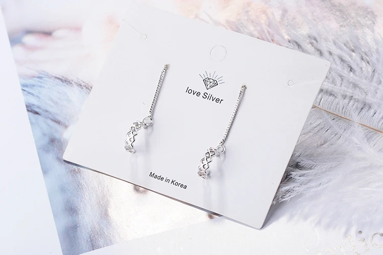 925 Sterling Silver Fashion Jewelry Accessories Lovely Heart Femmes Boucles D/'oreilles E791