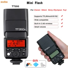 Мини Вспышка Speedlite Godox TT350 ttl 2,4G беспроводная микро одна вспышка горячий башмак USB для Canon Nikon sony Olympus/Panasonic Fuji