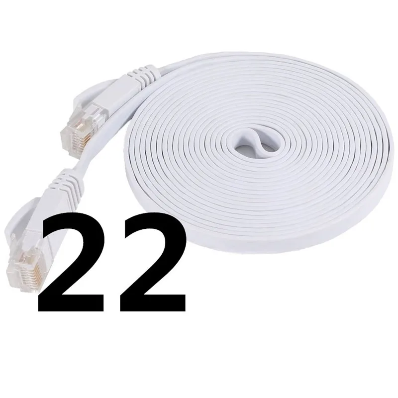 

MEIBAI 2018 Cable High Speed 1000M RJ45 CAT5e Ethernet Network Flat LAN Cable UTP Patch Router PC-24
