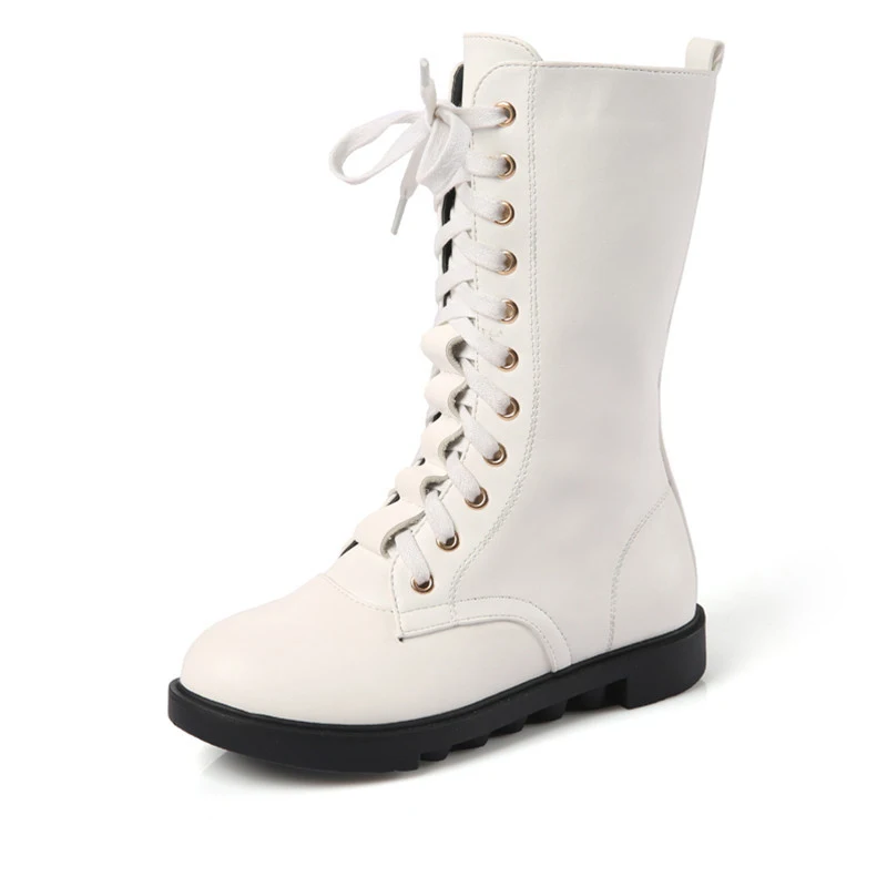Brand Children's Boots New Winter Cashmere Warm Genuine Leather Kids Shoes Fashion Girls Snow Shoes Cotton Shoes KS165