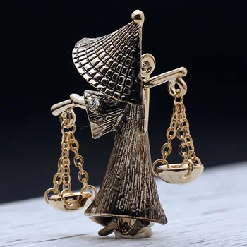

12pcs/lot Wholesalel Men's Punk Jewelry Brand chain Countryside porch brooch for women men jewelry Brown Enamel Broches Bijoux