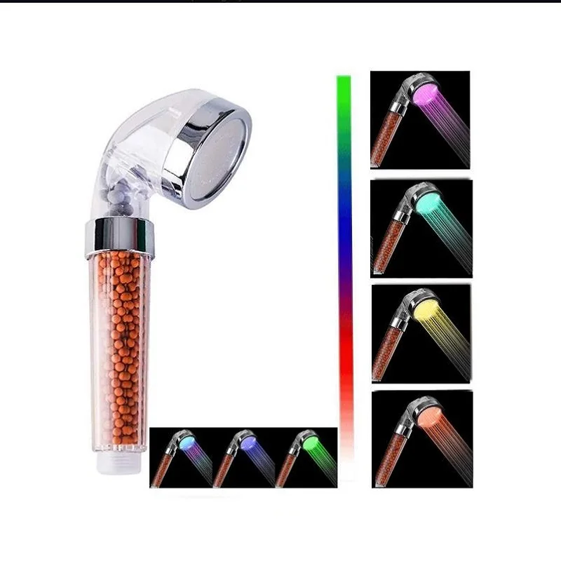 

7 Color Shower head handheld Water Temperature Led Shower Head Hand Hold Shower Water Saving high pressure shower head