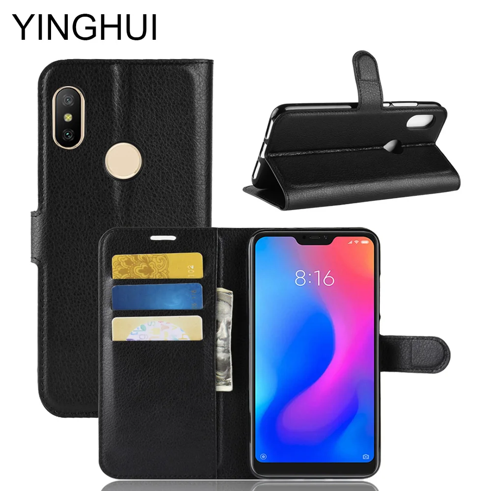 

YINGHUI For Xiaomi Redmi Note 6 Pro Case Leather Protective Flip Cover Phone Cases For Xiaomi Redmi Note 6 Note6 Pro With Stand
