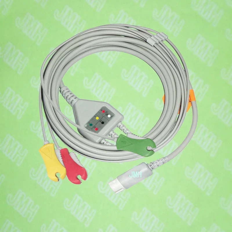 

Compatible with PHILIPS(HP) ECG Machine, One-piece ECG cable and leadwires,3 Lead,Clip,AHA or IEC.HP 12pin,Straight connector.